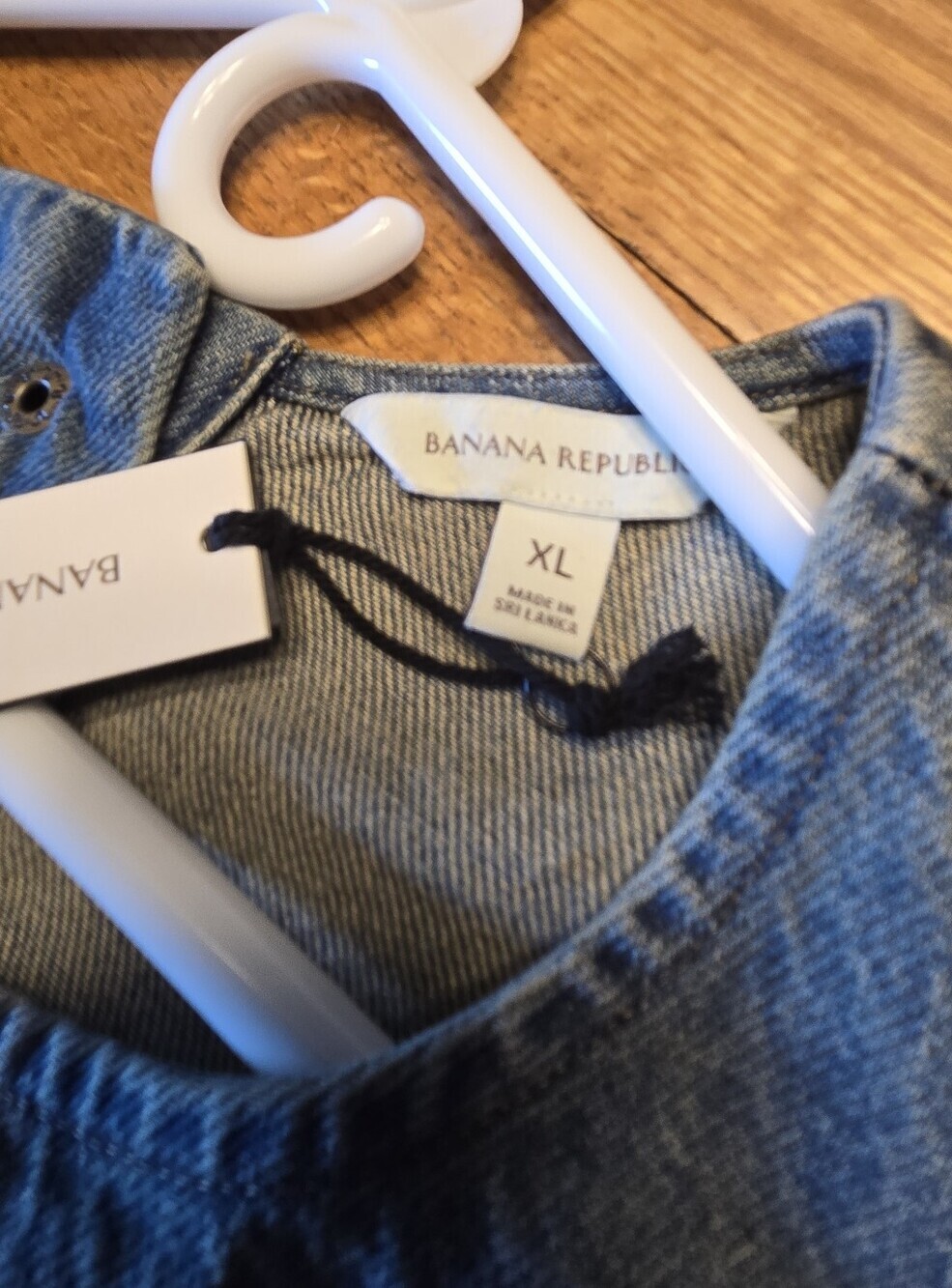 Banana Republic Blue Denim Tie-Waist Top Size Xl - Picture 12 of 16
